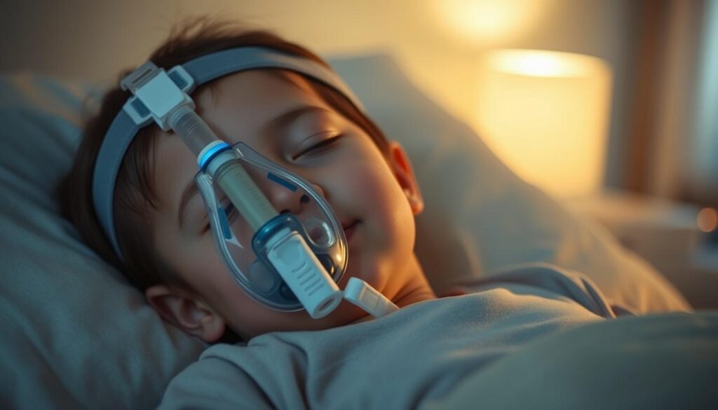 兒童睡眠呼吸機使用示意